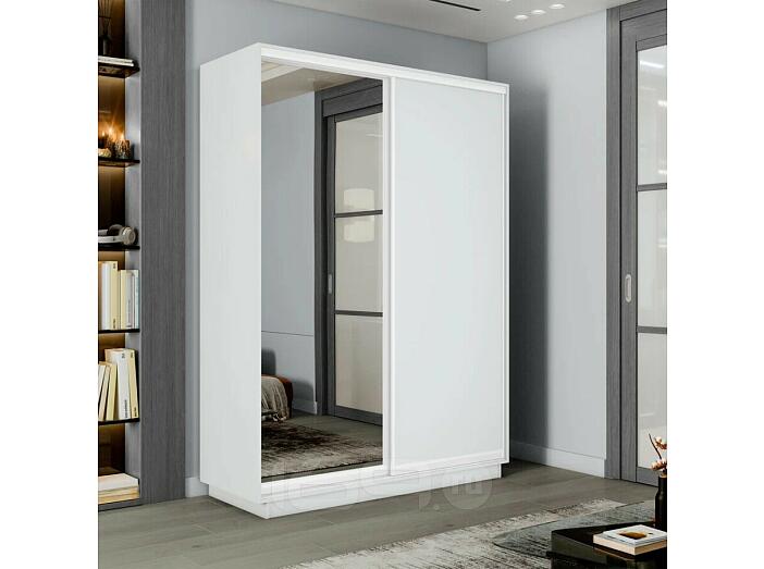 Шкаф Экспресс 2 Широкий 2-х дверный Дуо Зеркало ЛДСП (Белый профиль) Белый снег 1800*2200*450 Шкаф Экспресс 2 Широкий 2-х дверный Дуо Зеркало ЛДСП (Белый профиль) Белый снег 1800*2200*450