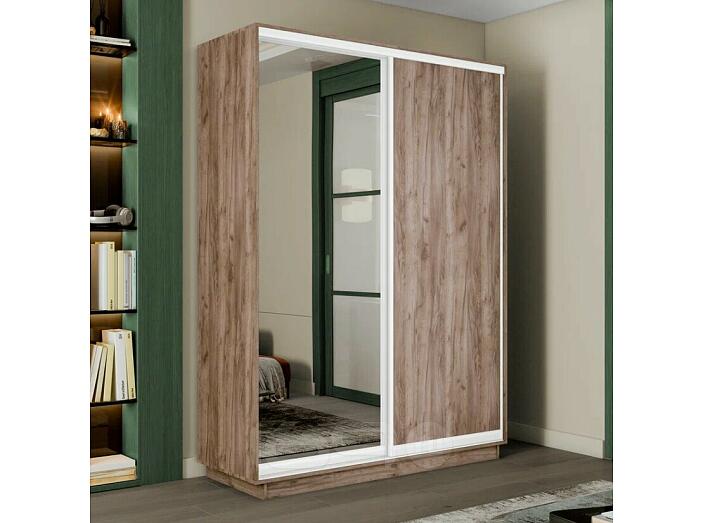 Шкаф Экспресс 2 Широкий 2-х дверный Дуо Зеркало ЛДСП (Белый профиль) Дуб Крафт Табачный 1800*2400*600 Шкаф Экспресс 2 Широкий 2-х дверный Дуо Зеркало ЛДСП (Белый профиль) Дуб Крафт Табачный 1800*2400*600