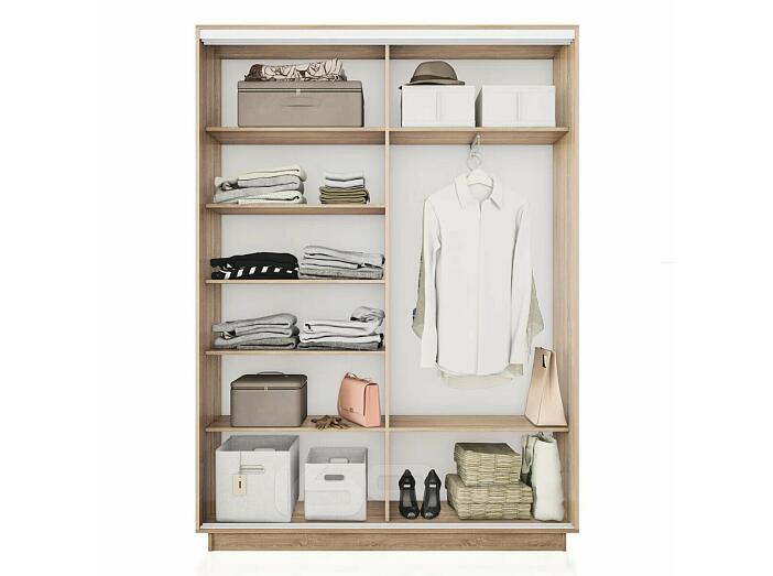 Шкаф Экспресс 2 Широкий 2-х дверный Дуо Зеркало ЛДСП (Белый профиль) Дуб сонома 1800*2200*450