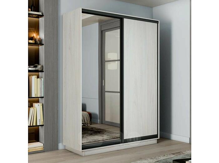 Шкаф Экспресс 2 Широкий 2-х дверный Дуо Зеркало ЛДСП (Чёрный профиль) Ясень Анкор светлый 1800*2400*450 Шкаф Экспресс 2 Широкий 2-х дверный Дуо Зеркало ЛДСП (Чёрный профиль) Ясень Анкор светлый 1800*2400*450