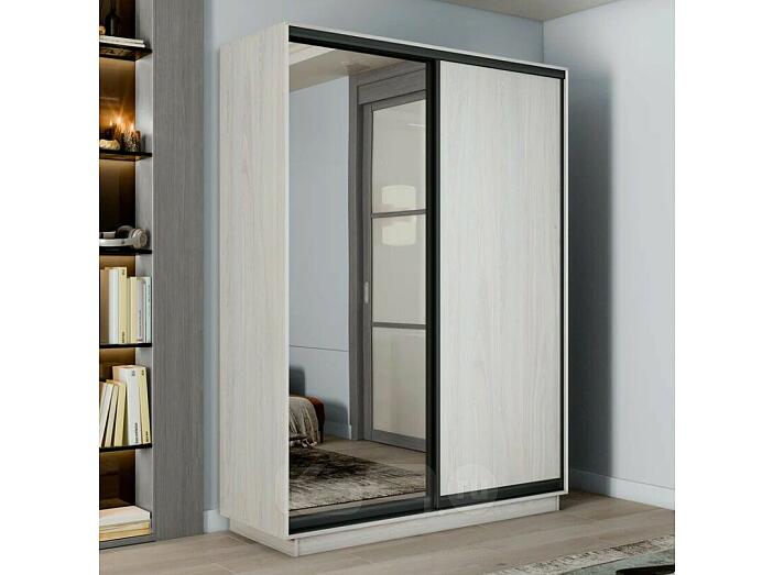 Шкаф Экспресс 2 Широкий 2-х дверный Дуо Зеркало ЛДСП (Чёрный профиль) Ясень Анкор светлый 1800*2400*600 Шкаф Экспресс 2 Широкий 2-х дверный Дуо Зеркало ЛДСП (Чёрный профиль) Ясень Анкор светлый 1800*2400*600