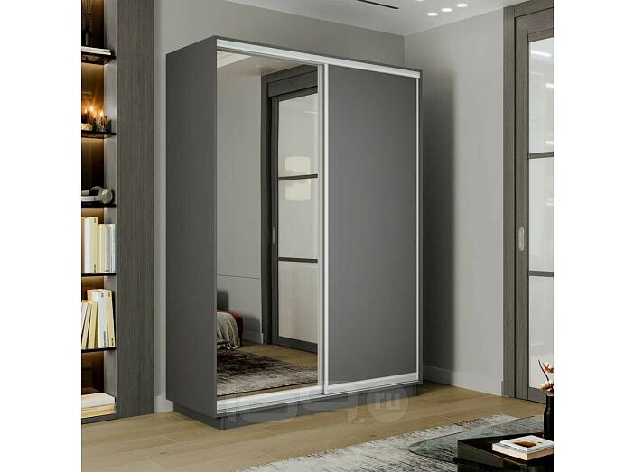 Шкаф Экспресс 2 Широкий 2-х дверный Дуо Зеркало ЛДСП (Серебряный профиль) Серый Диамант 1800*2400*450 Шкаф Экспресс 2 Широкий 2-х дверный Дуо Зеркало ЛДСП (Серебряный профиль) Серый Диамант 1800*2400*450