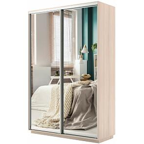 Шкаф-купе 2-х дверный Экспресс  дуо с зеркальным фасадом Дуб молочный 1200