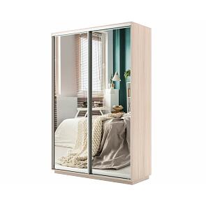 Шкаф-купе 2-х дверный Экспресс  дуо с зеркальным фасадом Дуб молочный 1400