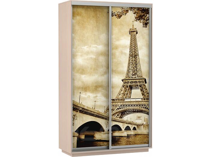 Шкаф-купе 2-х дверный Экспресс Фото дуо Париж Дуб молочный 1400 Шкаф-купе 2-х дверный Экспресс Фото дуо Париж Дуб молочный 1400