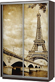 Шкаф-купе 2-х дверный Экспресс фото дуо Париж Венге | 140 см