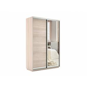 Шкаф-купе 2-х дверный Экспресс Медиум дуо с зеркальным фасадом  Дуб молочный 1600