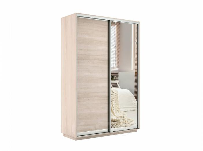 Шкаф-купе 2-х дверный Экспресс Медиум дуо с зеркальным фасадом  Дуб молочный 1200