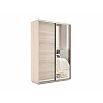 Шкаф-купе 2-х дверный Экспресс Медиум дуо с зеркальным фасадом  Дуб молочный 1200
