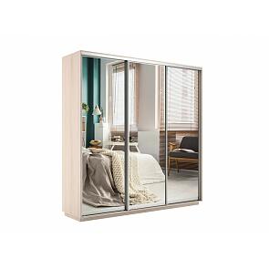 Шкаф-купе 3-х дверный Экспресс Экспенс трио с зеркалом Дуб молочный 1800