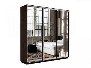 Posuvná skříň 3dveřová Express Ekspens trio se zrcadlovou fasádou Wenge 1800