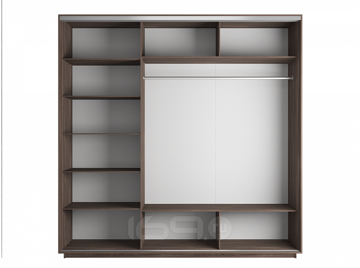 Шкаф-купе 3-х дверный Экспресс Экспенс трио с зеркальным фасадом Ясень шимо темный 1800