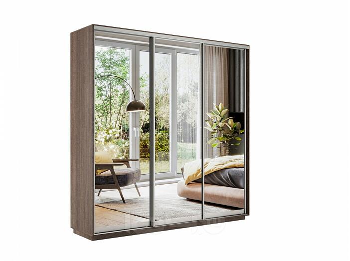 Шкаф-купе 3-х дверный Экспресс Экспенс трио с зеркальным фасадом Ясень шимо темный 1800 Шкаф-купе 3-х дверный Экспресс Экспенс трио с зеркальным фасадом Ясень шимо темный 1800