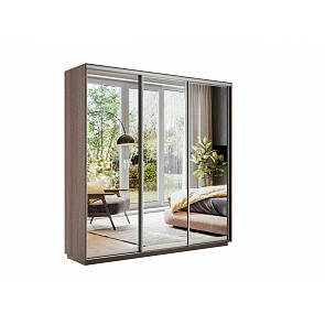 Шкаф-купе 3-х дверный Экспресс Экспенс трио с зеркальным фасадом Ясень шимо темный 1800