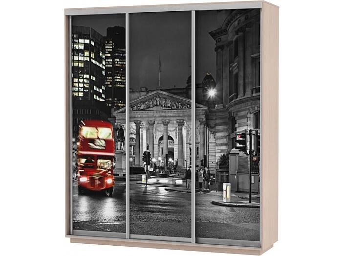 Шкаф-купе 3-х дверный Экспресс фото трио Ночной Лондон Дуб молочный 2400 Шкаф-купе 3-х дверный Экспресс фото трио Ночной Лондон Дуб молочный 2400