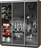 Шкаф-купе 3-х дверный Экспресс фото трио Ночной Лондон Венге 2100 | 210 см