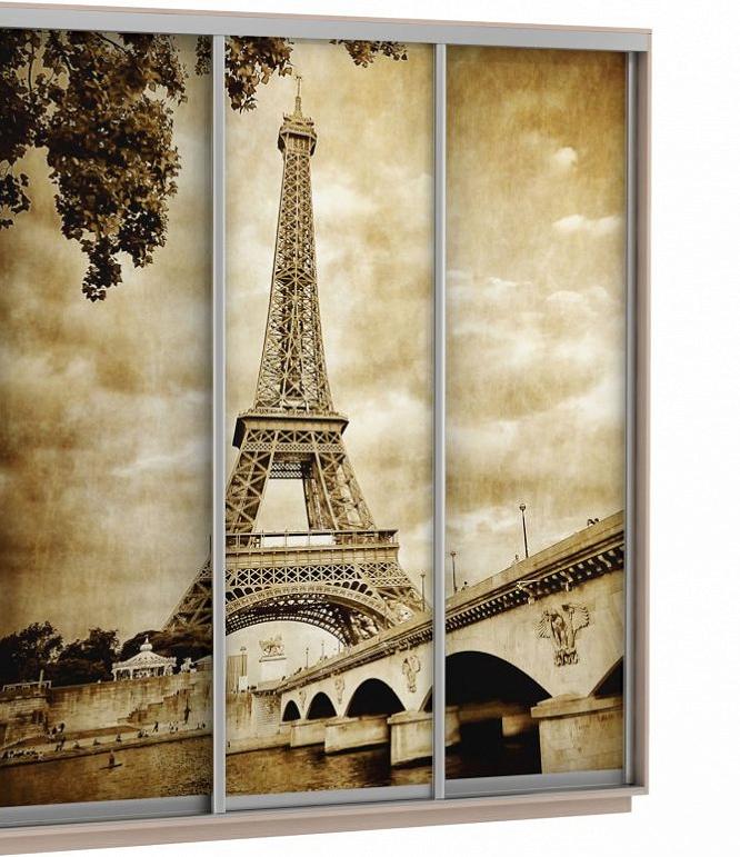 Шкаф-купе 3-х дверный Экспресс фото трио Париж Дуб молочный 2100 дорога в париж пьесы