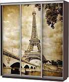 Шкаф-купе 3-х дверный Экспресс фото трио Париж Венге 2100 | 210 см