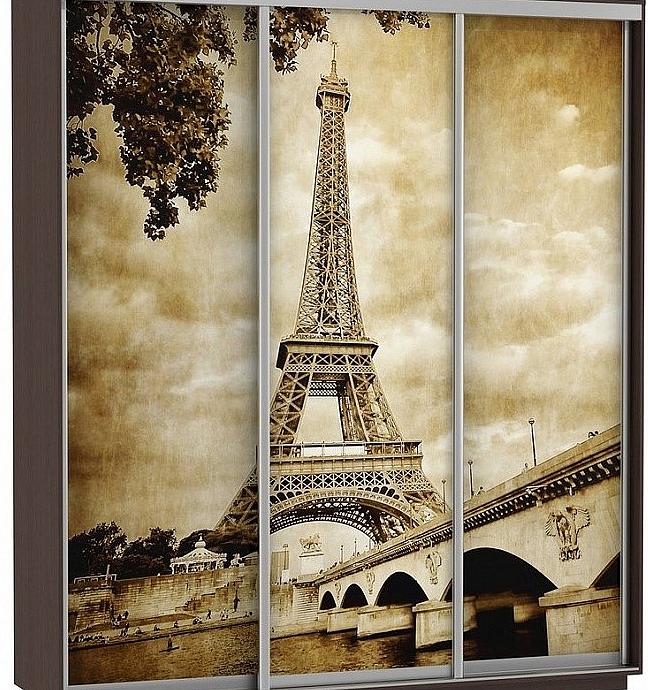 Шкаф-купе 3-х дверный Экспресс фото трио Париж Венге 2100 журнальный столик париж