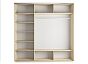 Шкаф-купе 3-х дверный Экспресс Комби трио с зеркальным фасадом Дуб молочный 2400