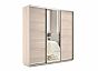Шкаф-купе 3-х дверный Экспресс Медиум трио с зеркальным фасадом Дуб молочный 1800