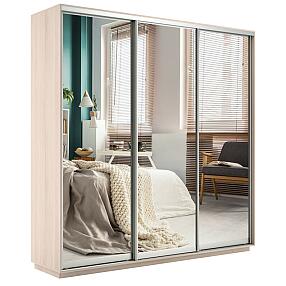 Шкаф-купе 3-х дверный Экспресс Трио240 с зеркалом Дуб молочный