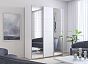 Шкаф-купе 3-х дверный Прайм с зеркальным фасадом Белый снег 1800