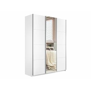 Шкаф-купе 3-х дверный Прайм с зеркальным фасадом Белый снег 2100