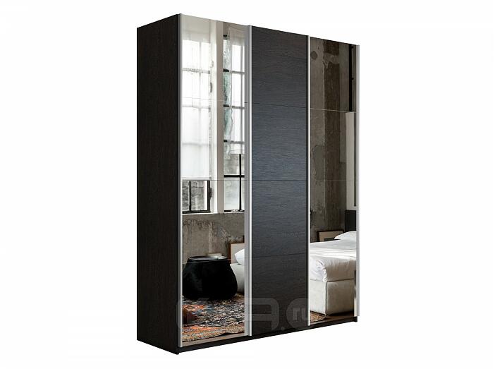 Шкаф-купе 3-х дверный Прайм с зеркальным фасадом Венге 1800