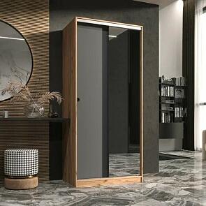 Шкаф-купе Альянс 1,0 м (Графит, Дуб крафт)