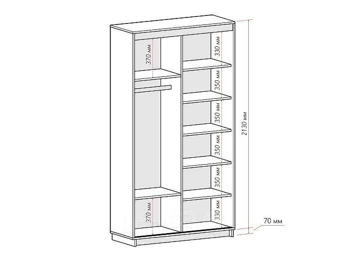 Шкаф-купе D2-02 Дуб сонома глубиной 600 мм