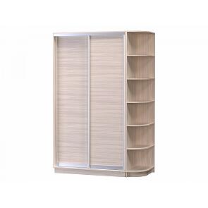 Шкаф-купе D2-04 Ясень шимо светлый глубиной 600 мм