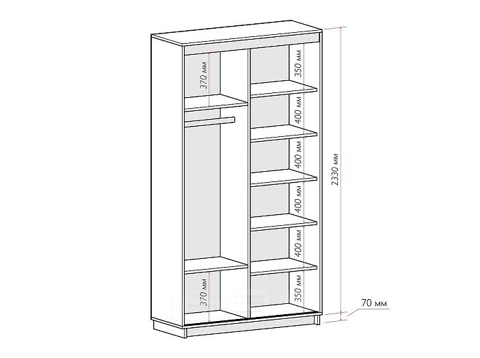 Шкаф-купе D2-05 Дуб сонома высотой 2400 мм