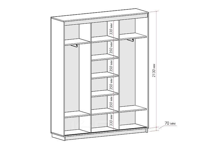 Шкаф-купе D3-01 Черное дерево глубиной 450 мм