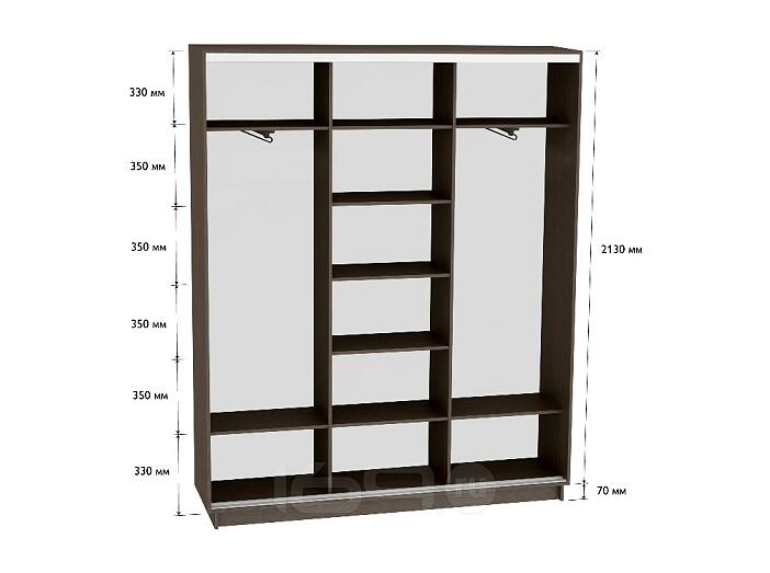 Шкаф-купе D3-03 Черное дерево глубиной 450 мм