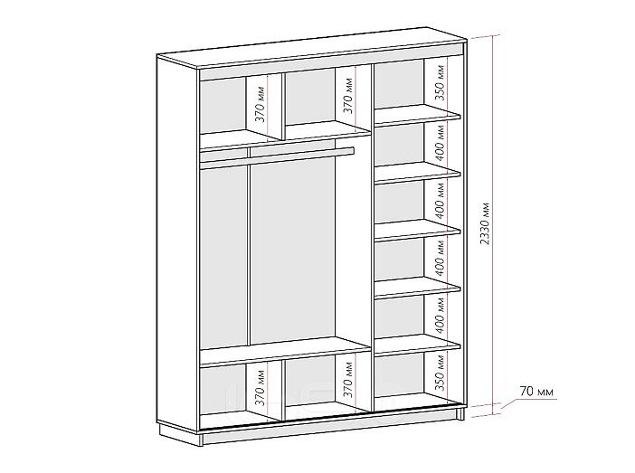 Шкаф-купе D3-03 Дуб сонома высотой 2400 мм
