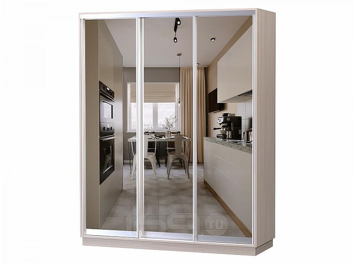 Шкаф-купе D3-04 Ясень шимо светлый глубиной 600 мм