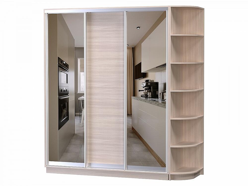 

Шкаф-купе D3-07 Ясень шимо светлый глубиной 600 мм