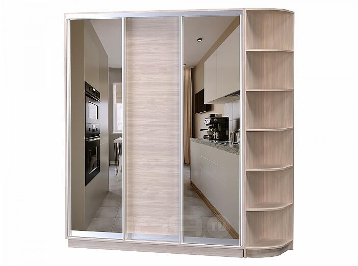 Шкаф-купе D3-07 Ясень шимо светлый высотой 2400 мм