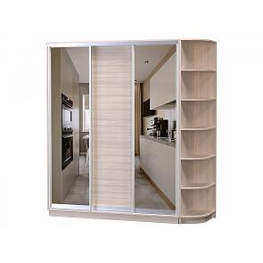 Шкаф-купе D3-07 Ясень шимо светлый высотой 2400 мм