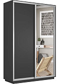 

Шкаф-купе Экспресс Дуо 120 Серый Диамант Зеркало ЛДСП 1200х 2200х600