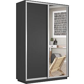 Шкаф-купе Экспресс Дуо 120  Серый Диамант Зеркало ЛДСП 1200х 2400х450
