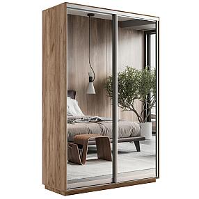 Шкаф-купе Экспресс Дуо140 с зеркалом Крафт Табачный