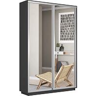 Шкаф-купе Экспресс Дуо160  Серый Диамант Зеркало 1600х 2200х450