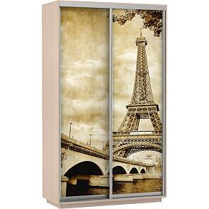 Шкаф-купе 2-х дверный Экспресс Фото дуо Париж Дуб молочный 1200