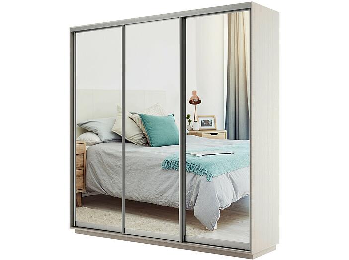 Шкаф-купе Экспресс Трио180 с зеркалом Ясень шимо светлый