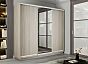 Шкаф-купе Экспресс Трио180 Ясень шимо светлый с зеркальным фасадом