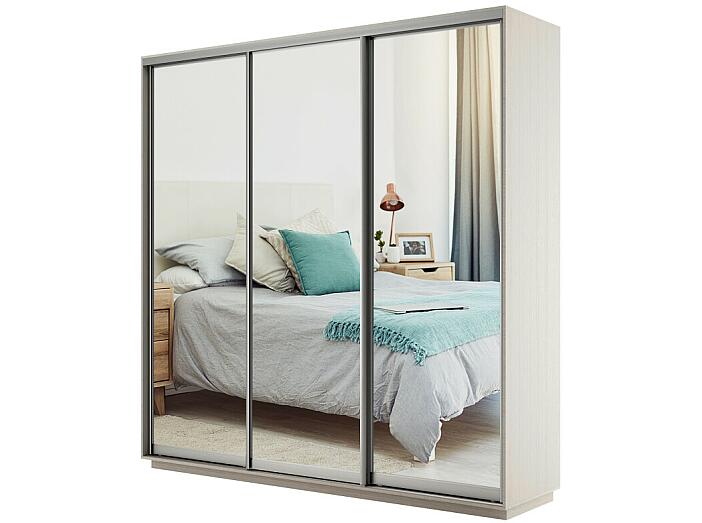 Шкаф-купе Экспресс Трио210 с зеркалом Ясень шимо светлый 600