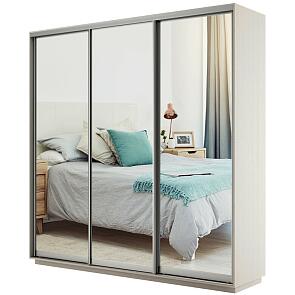 Шкаф-купе Экспресс Трио210 с зеркалом Ясень шимо светлый