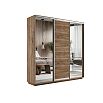 Шкаф-купе Экспресс Трио240 Крафт Табачный с 2-мя зеркальными фасадами
